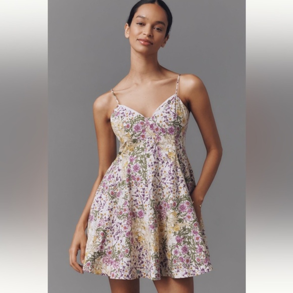 NWT Maeve x Anthropologie Lace Trim Sweetheart Mini Dress | M